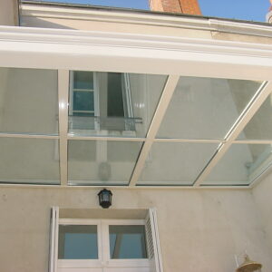 toiture profilé aluminium blanc en verre